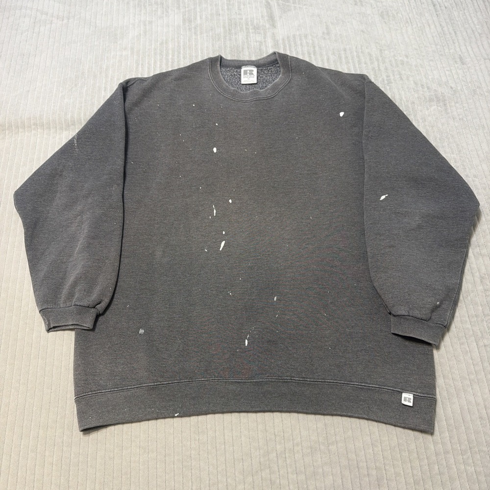 Vintage Russell Athletic 90s Distressed Paint Splatter Made USA Sweatshirt XL